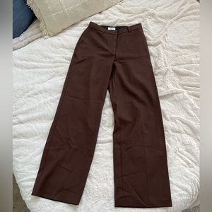 Aritzia Babaton chocolate brown Agency trouser pant